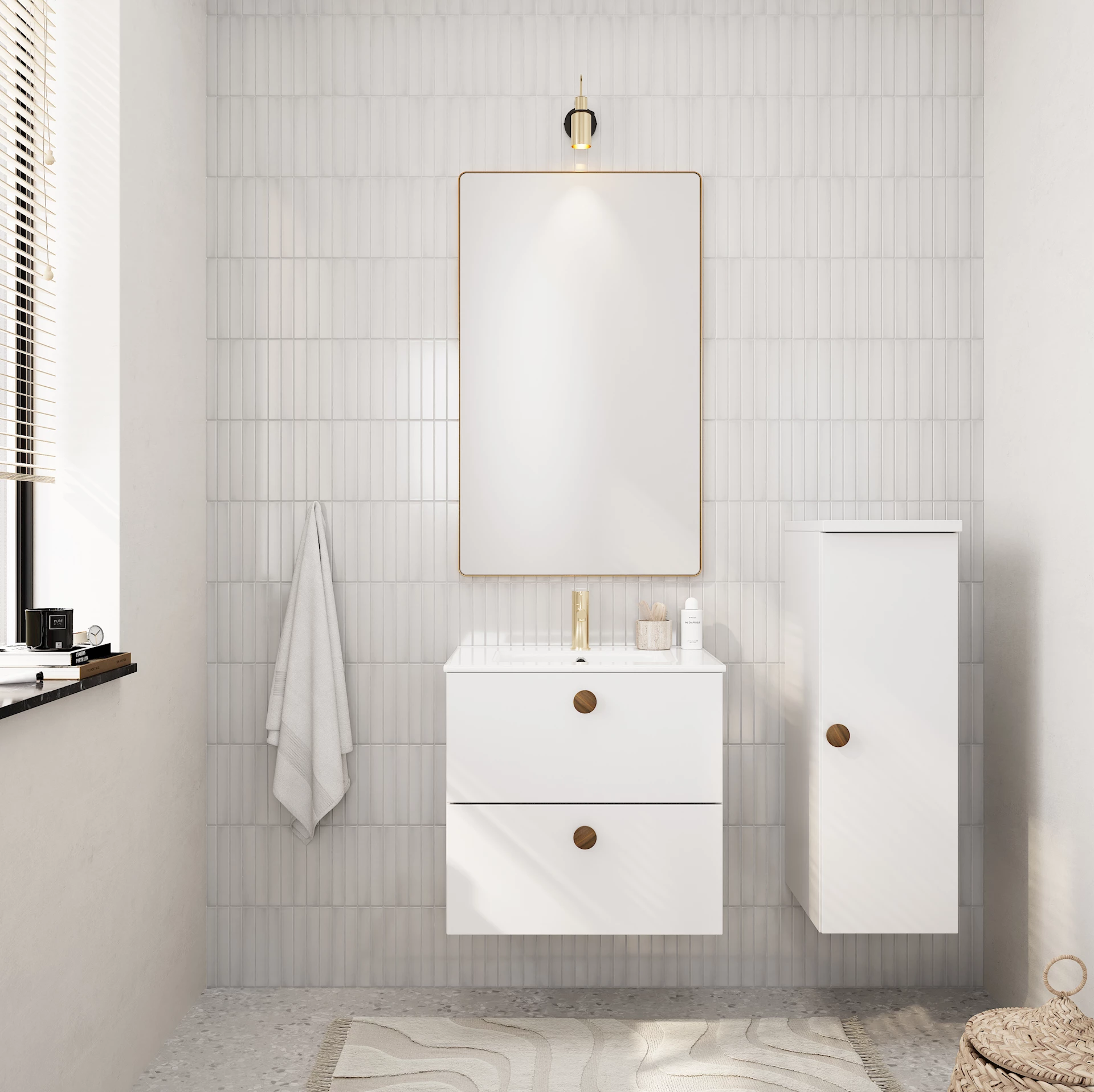 ART128 - Ingrid Smal m/høyskap 60-30 Hvit - 